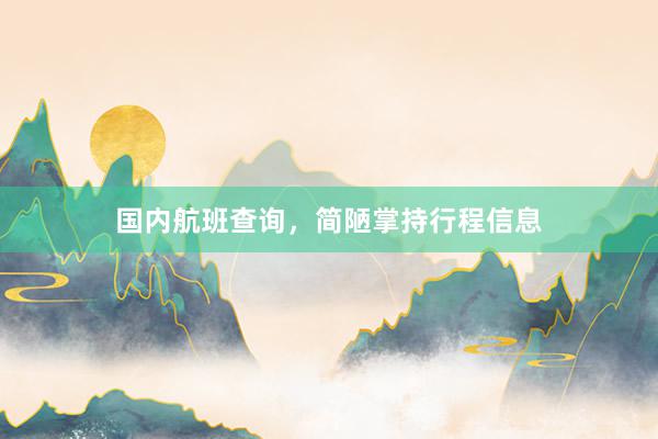 国内航班查询，简陋掌持行程信息